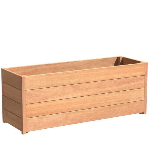 Hardhouten plantenbak Sevilla 150x50x57,4cm - Met bodem, Tuin en Terras, Bloembakken en Plantenbakken, 30 tot 60 cm, 100 cm of meer