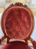 Fauteuil - Fluweel, Walnoot