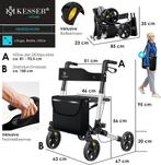 KESSER - Lichtgewicht Rollator - Dubbel Opvouwbaar - Zwart, Verzenden, Nieuw