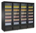 Koelkast 4 Glasdeuren Zwart Ceb-2000R Bl, Verzenden, Nieuw in verpakking, Koelen en Vriezen
