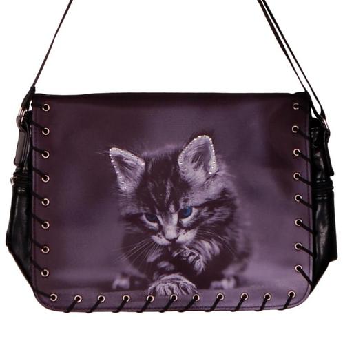 Schoudertas Poes NIEUW, Sieraden, Tassen en Uiterlijk, Tassen | Schoudertassen, Zwart, Nieuw, Ophalen of Verzenden