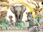 Baby Jungle dieren behang Regenboog VINYL, Kinderen en Baby's, Nieuw, Wanddecoratie, Verzenden