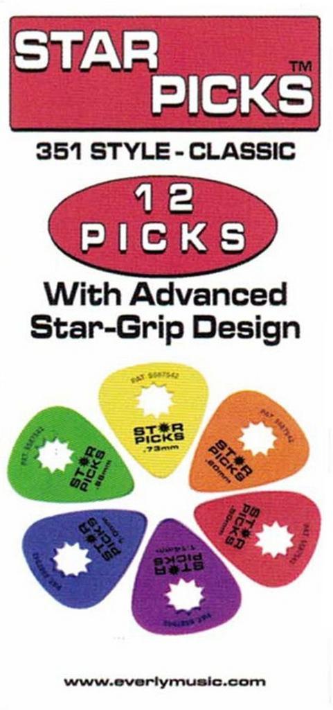 Everly Star Picks Plectrum 0.60 mm 12-pack, Muziek en Instrumenten, Instrumenten | Toebehoren, Akoestische gitaar, Nieuw, Ophalen of Verzenden