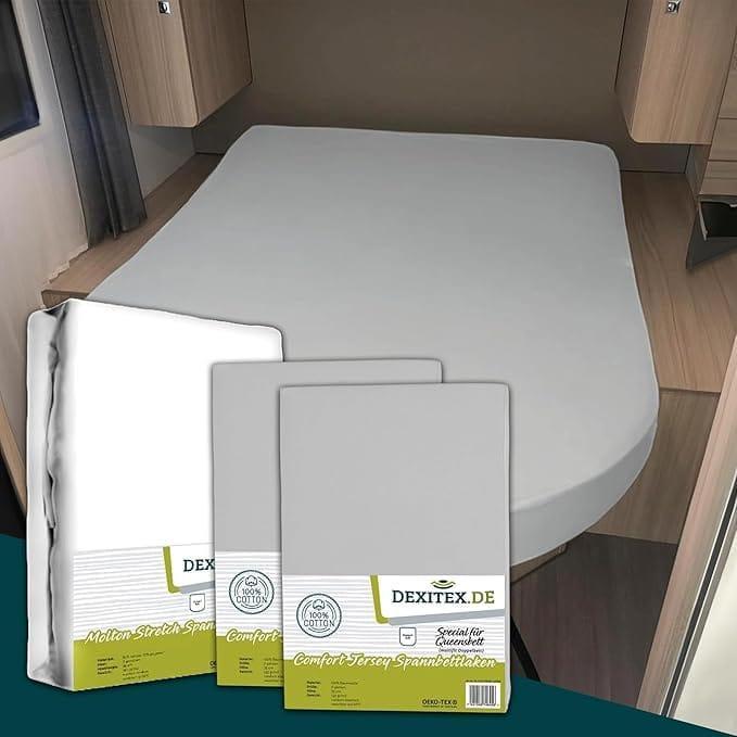 Textielpakket Queensbed/Eilandbed - 1 molton met 2 jersey, Huis en Inrichting, Slaapkamer | Beddengoed, Wit, Nieuw, Verzenden