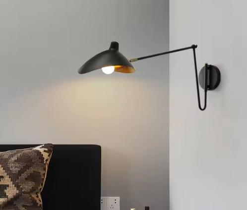 Industriële Wandlamp – Verstelbare Lange Arm en Matte Kap, Huis en Inrichting, Lampen | Spots, Nieuw, Verzenden