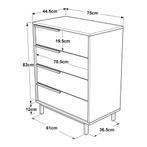 Commode Vesanto ladekast 95x75x44,5 cm wit en zwart [en.casa, Verzenden, Nieuw
