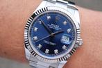 Rolex Datejust 41Bleu Diamond dail 08/2024 Nieuw ongedragen, Staal, Polshorloge, Nieuw, Ophalen of Verzenden