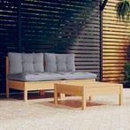 vidaXL 3-delige Loungeset met grijze kussens grenenhout, Verzenden, Nieuw, Loungeset