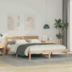 vidaXL Bedframe met hoofdeinde Bruin 150 x 200 cm Massief, Huis en Inrichting, Slaapkamer | Bedden, Verzenden, Nieuw, Bruin, Hout