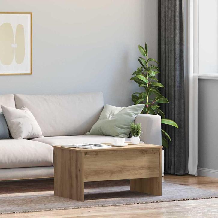 vidaXL Salontafel Artisan Eiken 102 x 50,5 x 46,5 cm Bewerkt, Huis en Inrichting, Tafels | Salontafels, Nieuw, 50 tot 100 cm, Overige houtsoorten