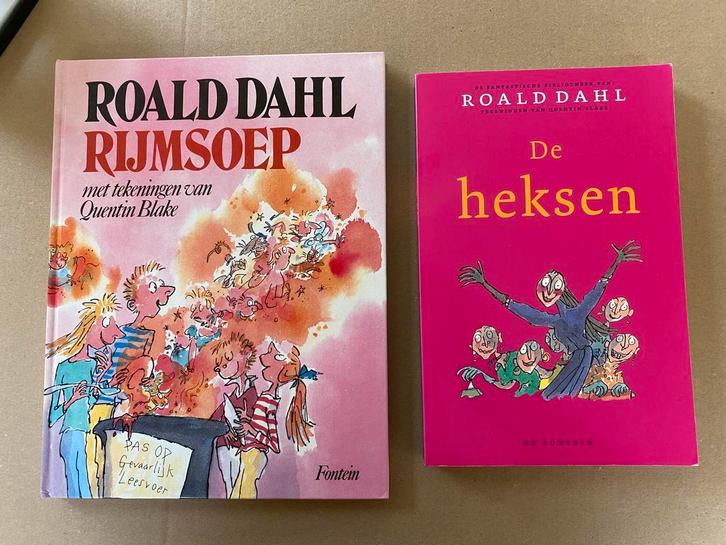 2 Boeken Roald Dahl - Rijmsoep - De Heksen - in nieuwstaat, Boeken, Kinderboeken | Jeugd | onder 10 jaar, Fictie algemeen, Zo goed als nieuw