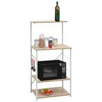 vidaXL Magnetronkast 60x39,6x123 cm bewerkt hout wit en, Huis en Inrichting, Keuken | Keukenbenodigdheden, Verzenden, Nieuw