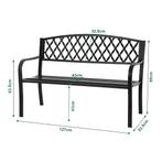 Tuinbank Opsasar 127x54x88 cm donkergrijs met groene patina, Verzenden, Nieuw