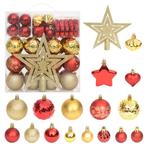 vidaXL 70-delige Kerstballenset goud en rood, Diversen, Kerst, Nieuw, Verzenden