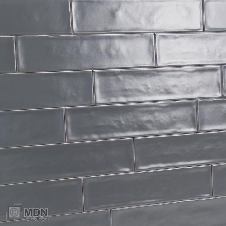 Langwerpige handvorm tegels 7,5 x 30 cm donker grijs mat, Doe-het-zelf en Verbouw, Tegels, Nieuw, Verzenden