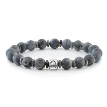 Kralen Armband Joe - Grijs - 8mm en 6mm - Maat: 18 - 20