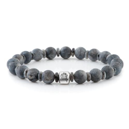 Kralen Armband Joe - Grijs - 8mm en 6mm - Maat: 18 - 20, Sieraden, Tassen en Uiterlijk, Armbanden, Overige kleuren, Nieuw, Verzenden