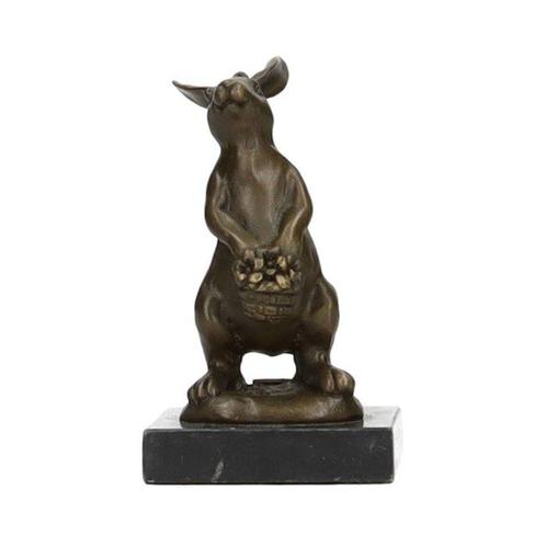 Beeldje - Konijn met paasei - Brons, Marmer, Antiek en Kunst, Curiosa en Brocante