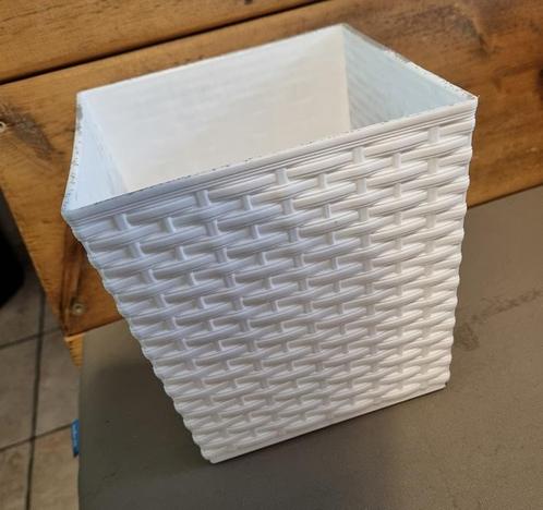 Bloempot BALI vierkant 16,5 cm Wit (Plantenbakken), Tuin en Terras, Bloembakken en Plantenbakken, Nieuw, Verzenden