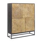 *WOONWINKEL* Kare Design Circulo Gouden Wandkast Snijwerk, Huis en Inrichting, Kasten | Wandmeubels, Verzenden, Nieuw