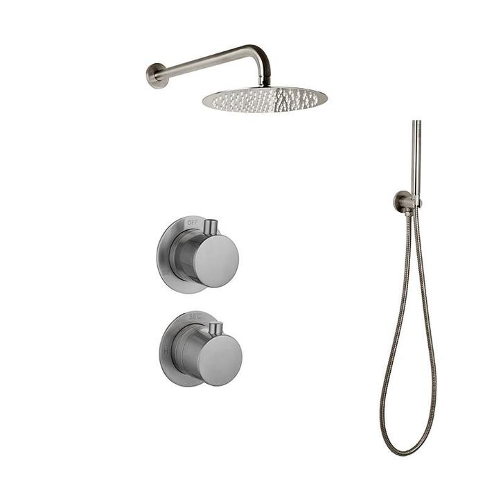 Sani Royal Inbouw Regendouche Doucheset Gun Metal Messing, Doe-het-zelf en Verbouw, Sanitair