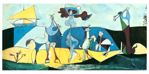 Kunstdruk Pablo Picasso - La joie de Vivre 100x50cm, Huis en Inrichting, Woonaccessoires | Schilderijen, Tekeningen en Foto's