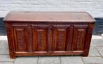 antieke eiken  kist dekenkist 110 cm breed en 59 cm hoog, Minder dan 50 cm, Gebruikt, 100 tot 150 cm, 50 tot 75 cm