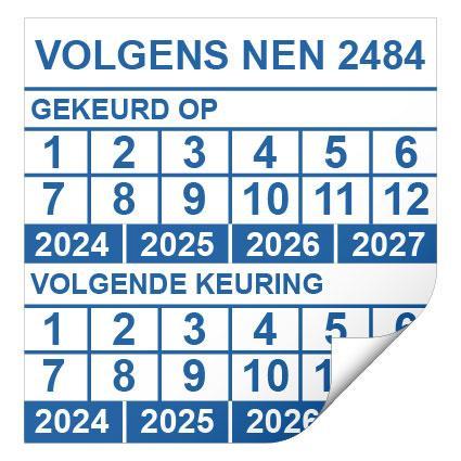 Keuringssticker dubbel NEN 2484, Hobby en Vrije tijd, Stickers en Plaatjes, Verzenden