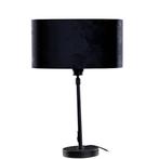 Tafellamp zwart met ovale velours kap zwart 35cm - Parte, Huis en Inrichting, Lampen | Tafellampen, Nieuw, Overige materialen