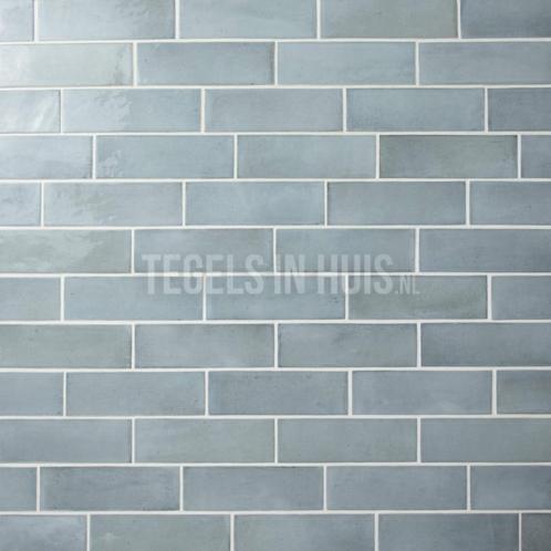 Wandtegel coco licht blauw grass glans 5x15 wandtegel, Doe-het-zelf en Verbouw, Tegels, Wandtegels, Nieuw, 10 m² of meer, Keramiek