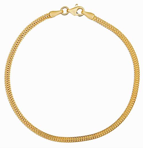 Gouden Flat Cable Bismarck 14k, Sieraden, Tassen en Uiterlijk, Armbanden, Nieuw, Verzenden