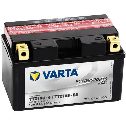 Varta Powersports AGM TTZ10S-BS accu | 508 901 015 | 12V 8Ah, Auto-onderdelen, Accu's en Toebehoren, Ophalen of Verzenden