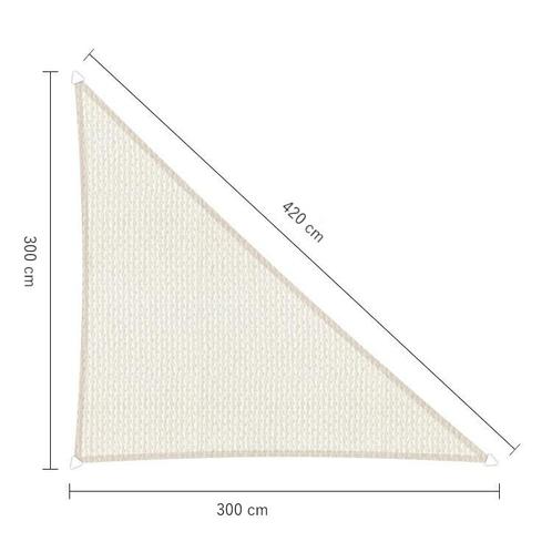 90 graden schaduwdoek - Wit - Waterdoorlatend - 3,0 x 3,0 x, Tuin en Terras, Schaduwdoeken, Ophalen of Verzenden