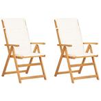 vidaXL Tuinstoelen 2 st verstelbaar massief acaciahout bruin, Tuin en Terras, Tuinstoelen, Verzenden, Nieuw, Hout