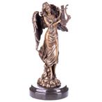 Figuur - Bronzefigur Engel mit Lyra 30CM - Brons