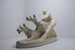 L.Fontinelle - Beeld, Vrouw met honden - 35 cm - Aardewerk, Antiek en Kunst, Antiek | Glas en Kristal