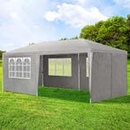 Partytent met zijwanden 3x6 m - grijs, Verzenden, Nieuw
