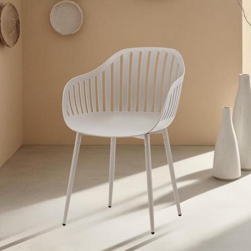 Eetkamerstoel  Kunststof Taupe & Beige - Armstoel Taupe &, Huis en Inrichting, Stoelen, Nieuw, Ophalen of Verzenden