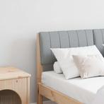 vidaXL Gestoffeerd hoofdbord Lichtgrijs 120 cm Massief, Verzenden, Nieuw, Bruin, Hout