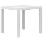 vidaXL Tuintafel 79x79x72 cm rattan-look kunststof wit, Verzenden, Nieuw, Kunststof