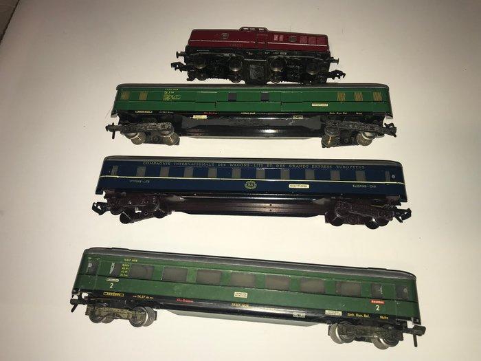 Fleischmann, Hamo H0 - T 207 - Treinset (4) - 3 Blechwagen, Hobby en Vrije tijd, Modeltreinen | H0