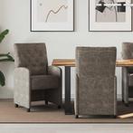 vidaXL Dining Stoelen met Wielen 2 pcs Donkergrijs 58 x 67 x, Huis en Inrichting, Stoelen, Verzenden, Nieuw, Grijs