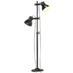 vidaXL Vloerlamp met 2 lampenkappen E27 gietijzer zwart, Verzenden, Nieuw