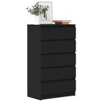vidaXL Ladekast 60x36x103 cm bewerkt hout zwart, Huis en Inrichting, Verzenden, 100 tot 150 cm, Nieuw, 50 tot 100 cm
