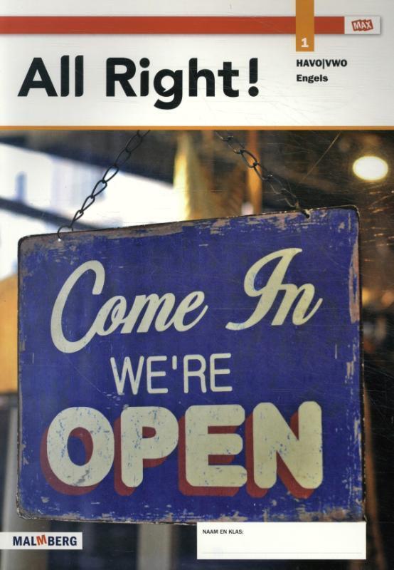 All Right   MAX leerjaar 1 havovwo 2020 leerwe 9789402064384, Boeken, Studieboeken en Cursussen, Zo goed als nieuw, Verzenden