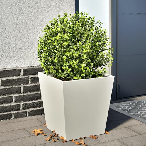vidaXL Plantenbak 40x40x40 cm staal wit, Tuin en Terras, Bloembakken en Plantenbakken, Nieuw, Metaal, Verzenden