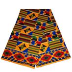 Afrikaanse Kente stof / kente print stof KT-3106 - 100% kato, Hobby en Vrije tijd, Stoffen en Lappen, Ophalen of Verzenden, Nieuw