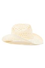 Cowboyhoed Raffia Crème Crèmekleurige Stro Gevlochten Cowboy, Ophalen of Verzenden, Nieuw, Carnaval