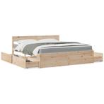 vidaXL Bed met lades en matras massief grenenhout 180x200 cm, Eenpersoons, Bruin, Verzenden, Nieuw