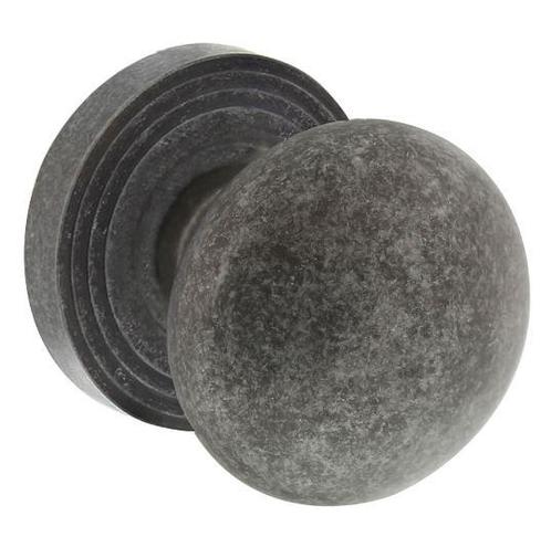 Intersteel knop op rozet vast gemonteerd met ril oud grijs, Doe-het-zelf en Verbouw, Hang- en Sluitwerk, Verzenden